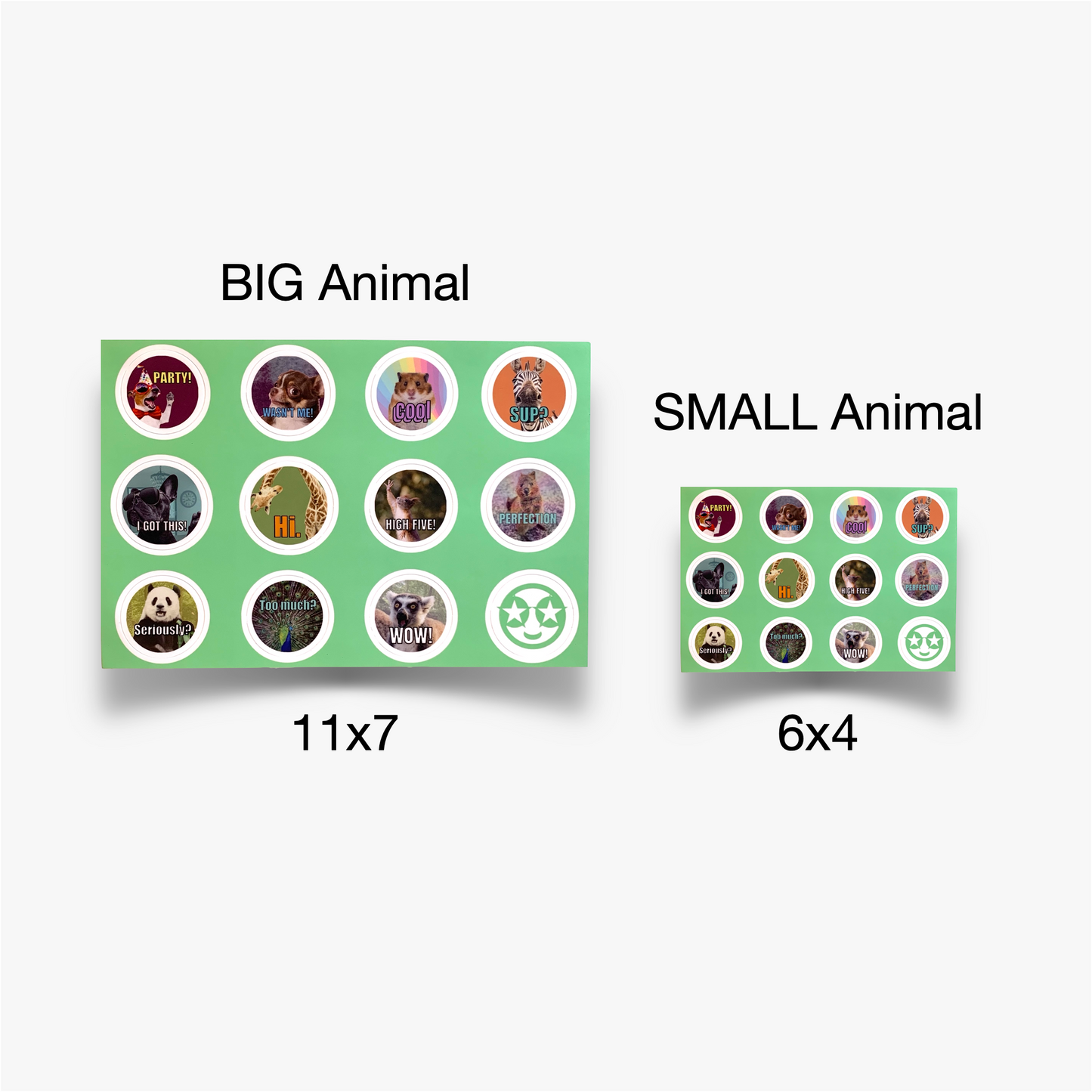 BIG ANIMAL Sticker Sheet (11x7)
